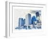 Boston Downtown Aquarelle-null-Framed Art Print