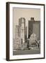 Boston Downtown Architecture Closeup in Black and White over Sea.-Songquan Deng-Framed Photographic Print