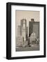 Boston Downtown Architecture Closeup in Black and White over Sea.-Songquan Deng-Framed Photographic Print