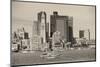 Boston Downtown Architecture Closeup in Black and White over Sea.-Songquan Deng-Mounted Photographic Print