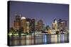 Boston Downtown at Dusk with Urban Buildings Illuminated at Dusk after Sunset.-Songquan Deng-Stretched Canvas