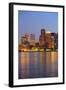 Boston Downtown at Dusk with Urban Buildings Illuminated at Dusk after Sunset.-Songquan Deng-Framed Photographic Print