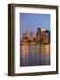 Boston Downtown at Dusk with Urban Buildings Illuminated at Dusk after Sunset.-Songquan Deng-Framed Photographic Print