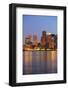 Boston Downtown at Dusk with Urban Buildings Illuminated at Dusk after Sunset.-Songquan Deng-Framed Photographic Print