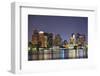 Boston Downtown at Dusk with Urban Buildings Illuminated at Dusk after Sunset.-Songquan Deng-Framed Photographic Print