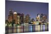 Boston Downtown at Dusk with Urban Buildings Illuminated at Dusk after Sunset.-Songquan Deng-Mounted Photographic Print