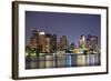 Boston Downtown at Dusk with Urban Buildings Illuminated at Dusk after Sunset.-Songquan Deng-Framed Photographic Print