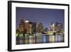 Boston Downtown at Dusk with Urban Buildings Illuminated at Dusk after Sunset.-Songquan Deng-Framed Photographic Print