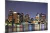 Boston Downtown at Dusk with Urban Buildings Illuminated at Dusk after Sunset.-Songquan Deng-Mounted Photographic Print