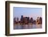 Boston Downtown at Dusk with Urban Buildings Illuminated at Dusk after Sunset.-Songquan Deng-Framed Photographic Print