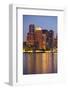 Boston Downtown at Dusk with Urban Buildings Illuminated at Dusk after Sunset.-Songquan Deng-Framed Photographic Print