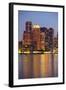 Boston Downtown at Dusk with Urban Buildings Illuminated at Dusk after Sunset.-Songquan Deng-Framed Photographic Print