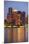 Boston Downtown at Dusk with Urban Buildings Illuminated at Dusk after Sunset.-Songquan Deng-Mounted Photographic Print