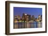 Boston Downtown at Dusk with Urban Buildings Illuminated at Dusk after Sunset.-Songquan Deng-Framed Photographic Print