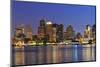 Boston Downtown at Dusk with Urban Buildings Illuminated at Dusk after Sunset.-Songquan Deng-Mounted Photographic Print