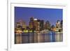 Boston Downtown at Dusk with Urban Buildings Illuminated at Dusk after Sunset.-Songquan Deng-Framed Photographic Print