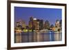 Boston Downtown at Dusk with Urban Buildings Illuminated at Dusk after Sunset.-Songquan Deng-Framed Photographic Print