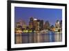 Boston Downtown at Dusk with Urban Buildings Illuminated at Dusk after Sunset.-Songquan Deng-Framed Photographic Print