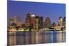 Boston Downtown at Dusk with Urban Buildings Illuminated at Dusk after Sunset.-Songquan Deng-Mounted Photographic Print