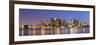 Boston Downtown Skyline Panorama with Skyscrapers over Water with Reflections at Dusk Illuminated W-Songquan Deng-Framed Photographic Print