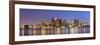 Boston Downtown Skyline Panorama with Skyscrapers over Water with Reflections at Dusk Illuminated W-Songquan Deng-Framed Photographic Print