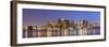 Boston Downtown Skyline Panorama with Skyscrapers over Water with Reflections at Dusk Illuminated W-Songquan Deng-Framed Photographic Print