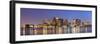 Boston Downtown Skyline Panorama with Skyscrapers over Water with Reflections at Dusk Illuminated W-Songquan Deng-Framed Photographic Print