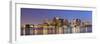 Boston Downtown Skyline Panorama with Skyscrapers over Water with Reflections at Dusk Illuminated W-Songquan Deng-Framed Photographic Print