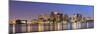Boston Downtown Skyline Panorama with Skyscrapers over Water with Reflections at Dusk Illuminated W-Songquan Deng-Mounted Photographic Print