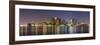 Boston Downtown Skyline Panorama with Skyscrapers over Water with Reflections at Dusk Illuminated W-Songquan Deng-Framed Photographic Print