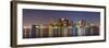 Boston Downtown Skyline Panorama with Skyscrapers over Water with Reflections at Dusk Illuminated W-Songquan Deng-Framed Photographic Print