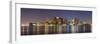 Boston Downtown Skyline Panorama with Skyscrapers over Water with Reflections at Dusk Illuminated W-Songquan Deng-Framed Photographic Print