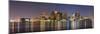 Boston Downtown Skyline Panorama with Skyscrapers over Water with Reflections at Dusk Illuminated W-Songquan Deng-Mounted Photographic Print