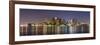 Boston Downtown Skyline Panorama with Skyscrapers over Water with Reflections at Dusk Illuminated W-Songquan Deng-Framed Photographic Print