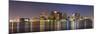 Boston Downtown Skyline Panorama with Skyscrapers over Water with Reflections at Dusk Illuminated W-Songquan Deng-Mounted Photographic Print