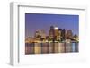 Boston Downtown Skyline Panorama with Skyscrapers over Water with Reflections at Dusk Illuminated W-Songquan Deng-Framed Photographic Print