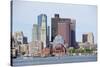 Boston Downtown Urban Architecture with Boat and City Skyline.-Songquan Deng-Stretched Canvas