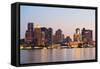 Boston Downtown Urban Skyscrapers over Water at Dusk.-Songquan Deng-Framed Stretched Canvas