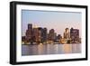 Boston Downtown Urban Skyscrapers over Water at Dusk.-Songquan Deng-Framed Photographic Print