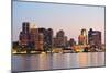 Boston Downtown Urban Skyscrapers over Water at Dusk.-Songquan Deng-Mounted Photographic Print