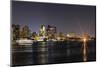 Boston Downtown with Urban City Skyline at Night with Skyscrapers Illuminated over Sea.-Songquan Deng-Mounted Photographic Print