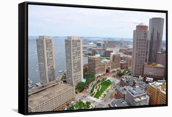 Boston Financial District Skyline, USA-jiawangkun-Framed Stretched Canvas