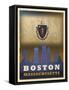 Boston Flag-Red Atlas Designs-Framed Stretched Canvas