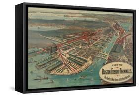 Boston Freight Terminals-George Walker & Co.-Framed Stretched Canvas