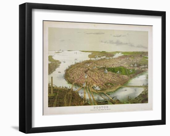 Boston from the Air, 1877-null-Framed Giclee Print