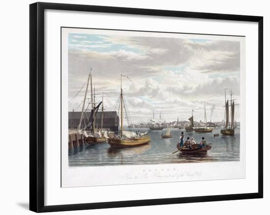 Boston, from the Ship House, West End of the Navy Yard, C.1833-William James Bennett-Framed Premium Giclee Print