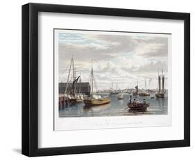 Boston, from the Ship House, West End of the Navy Yard, C.1833-William James Bennett-Framed Premium Giclee Print