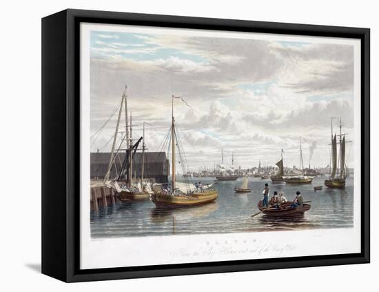 Boston, from the Ship House, West End of the Navy Yard, C.1833-William James Bennett-Framed Stretched Canvas