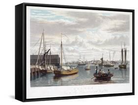 Boston, from the Ship House, West End of the Navy Yard, C.1833-William James Bennett-Framed Stretched Canvas