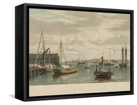 Boston, from the Ship House-W.J. Bennett-Framed Stretched Canvas